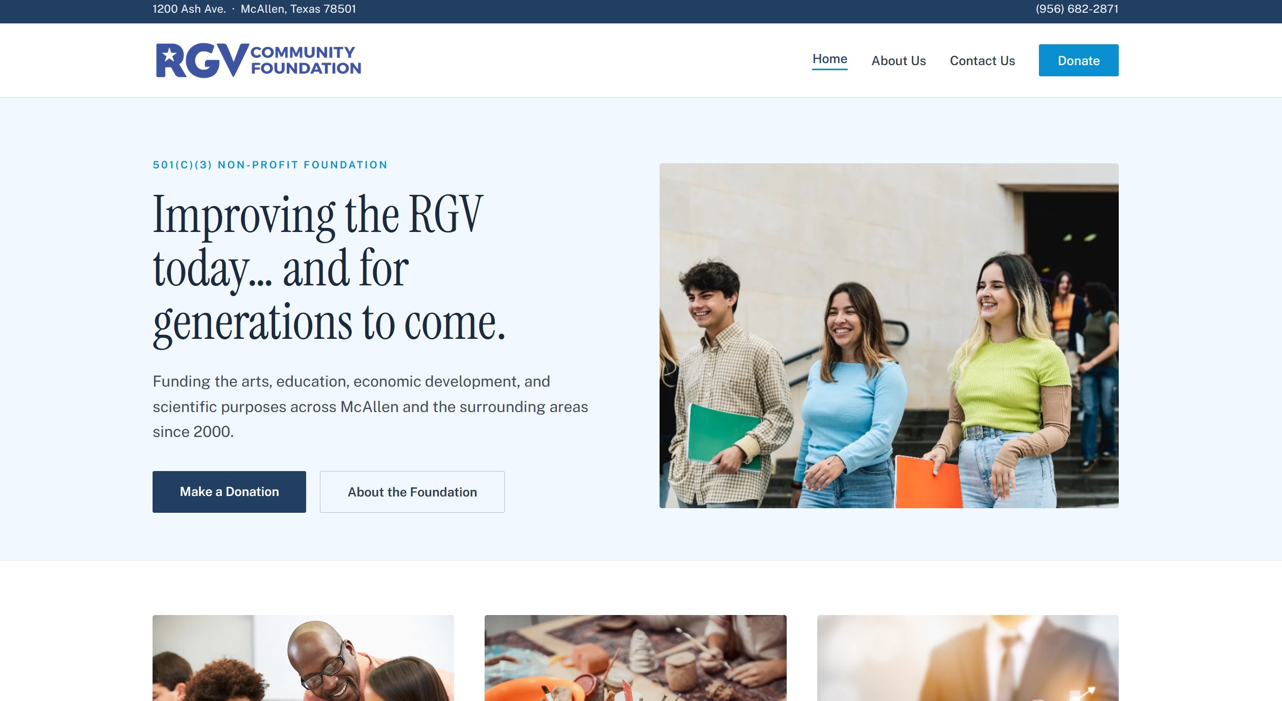 RGV Community Foundation screenshot